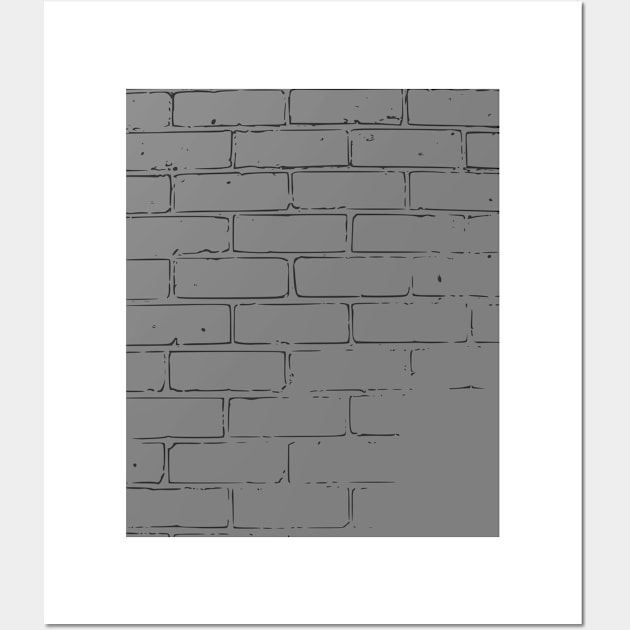 Grey Brick wall Wall Art by Boo Face Designs